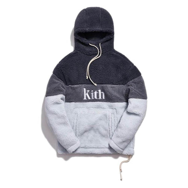 Kith Sherpa Double Pocket Hoodie Pearl Blue Kick Game