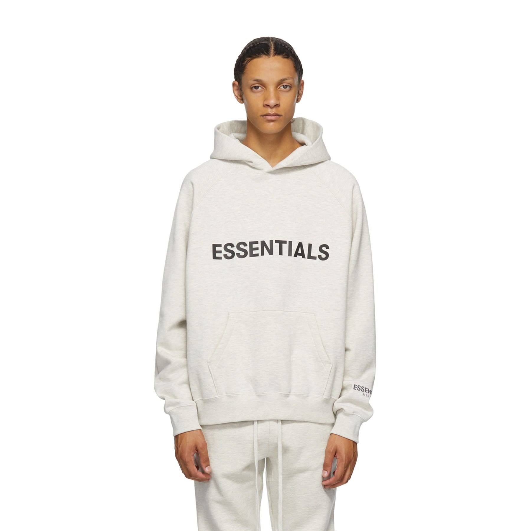 FEAR OF GOD ESSENTIALS 3D Silicon Applique Pullover Hoodie Heather