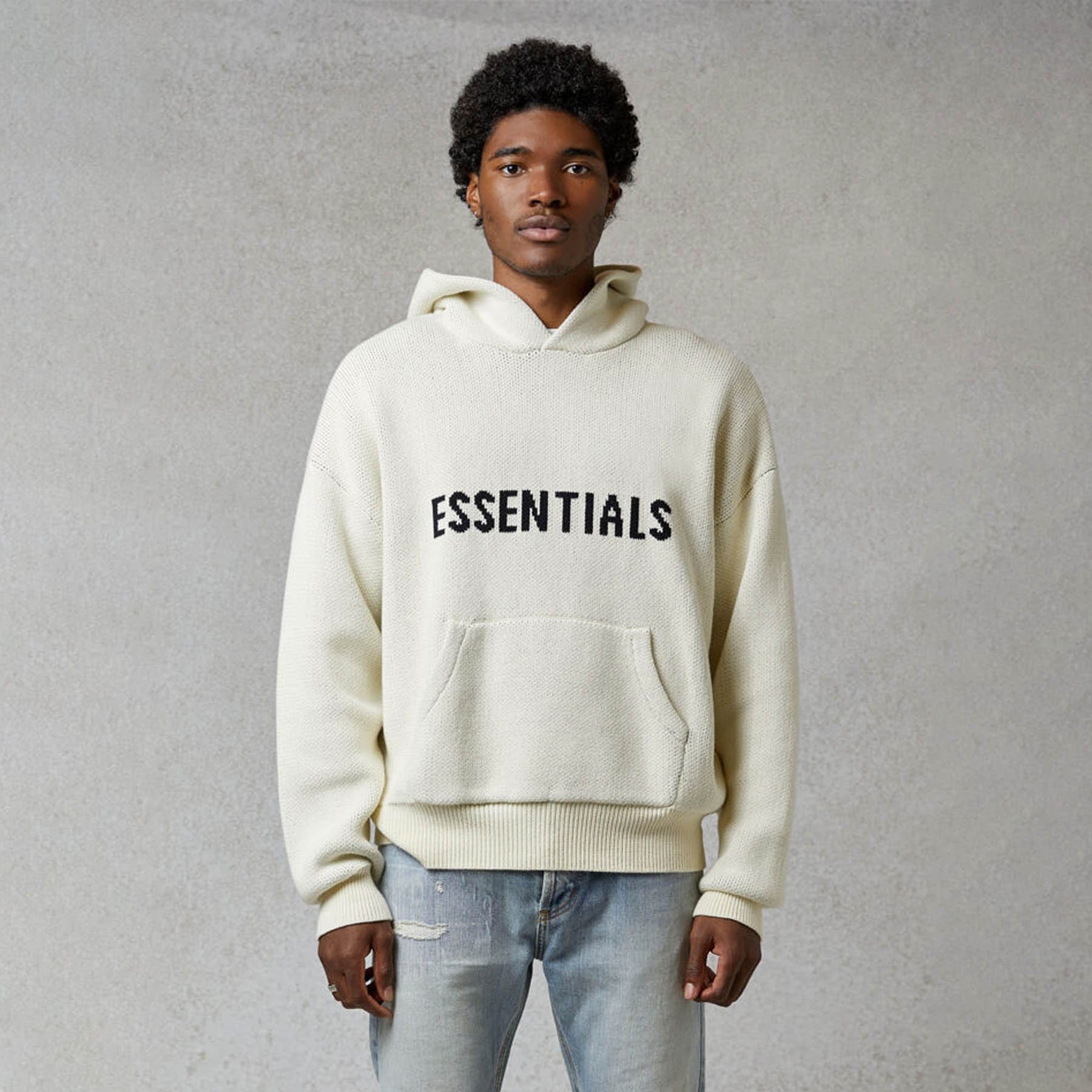 Essential knit hoodie hot sale