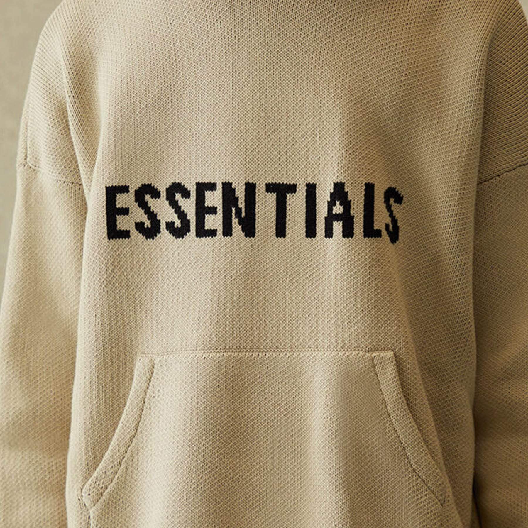 FEAR OF GOD ESSENTIALS Knit Pullover Hoodie Moss Kick Game