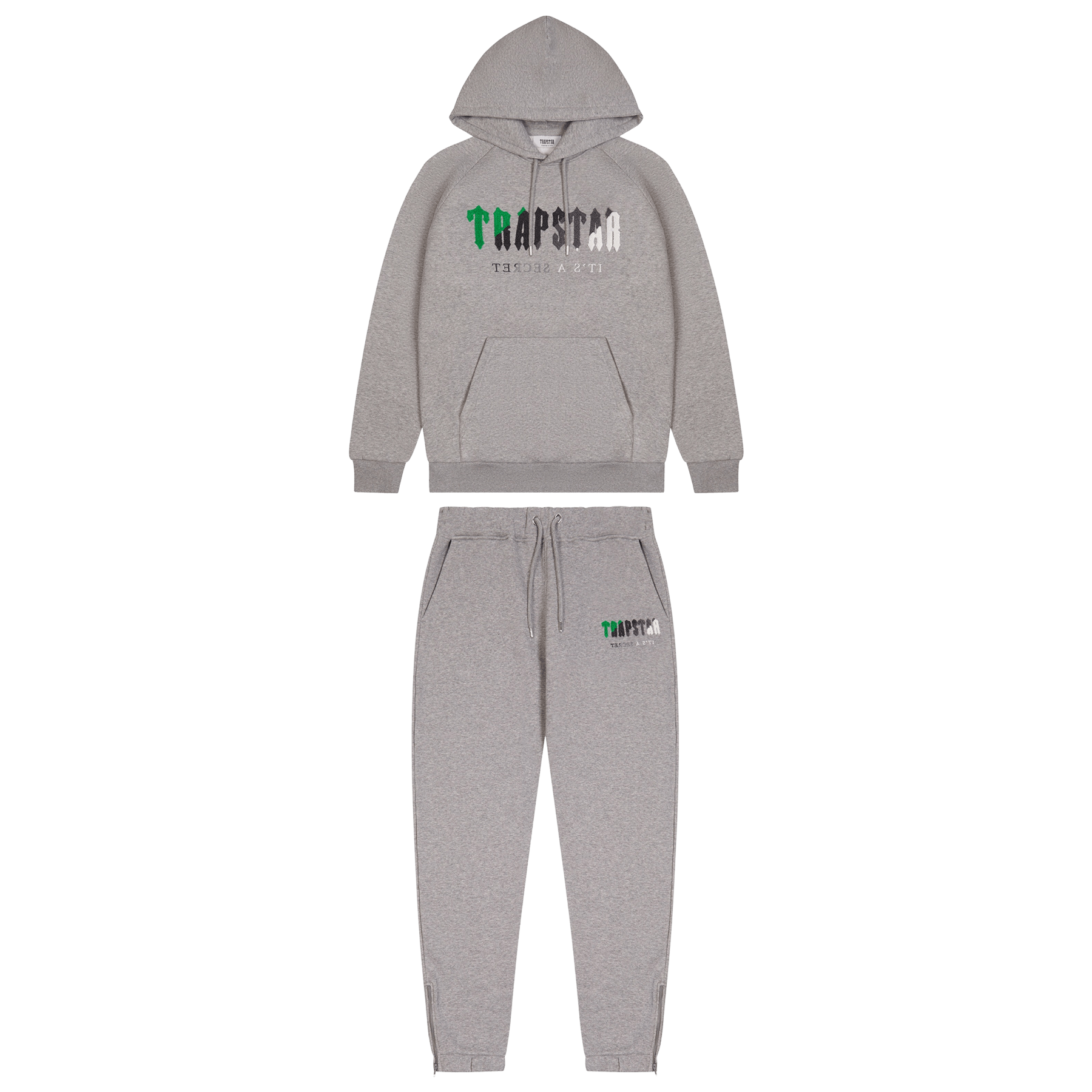 Trapstar Chenille Decoded Hooded Tracksuit - Black/Green Bee — Kick Game