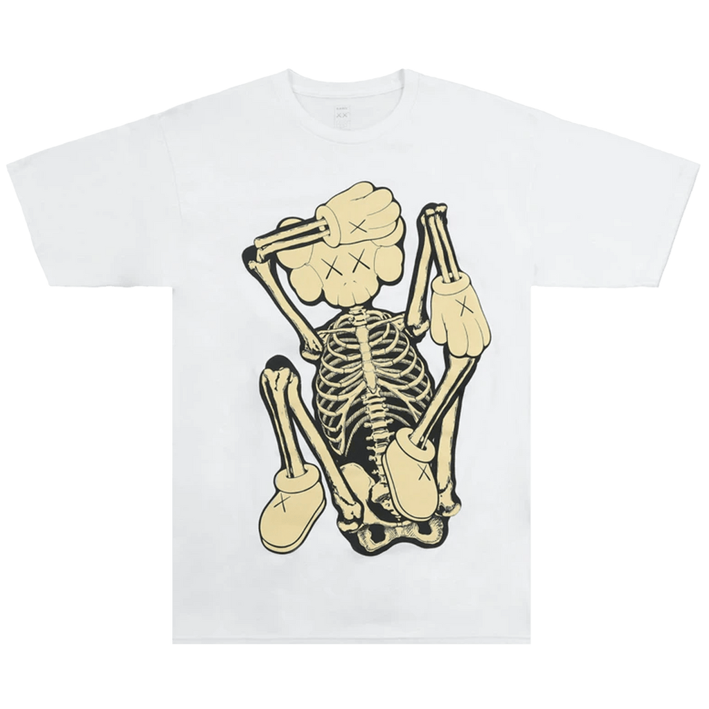 KAWS Skeleton New Fiction Bone T-Shirt 'White' - Kick Game