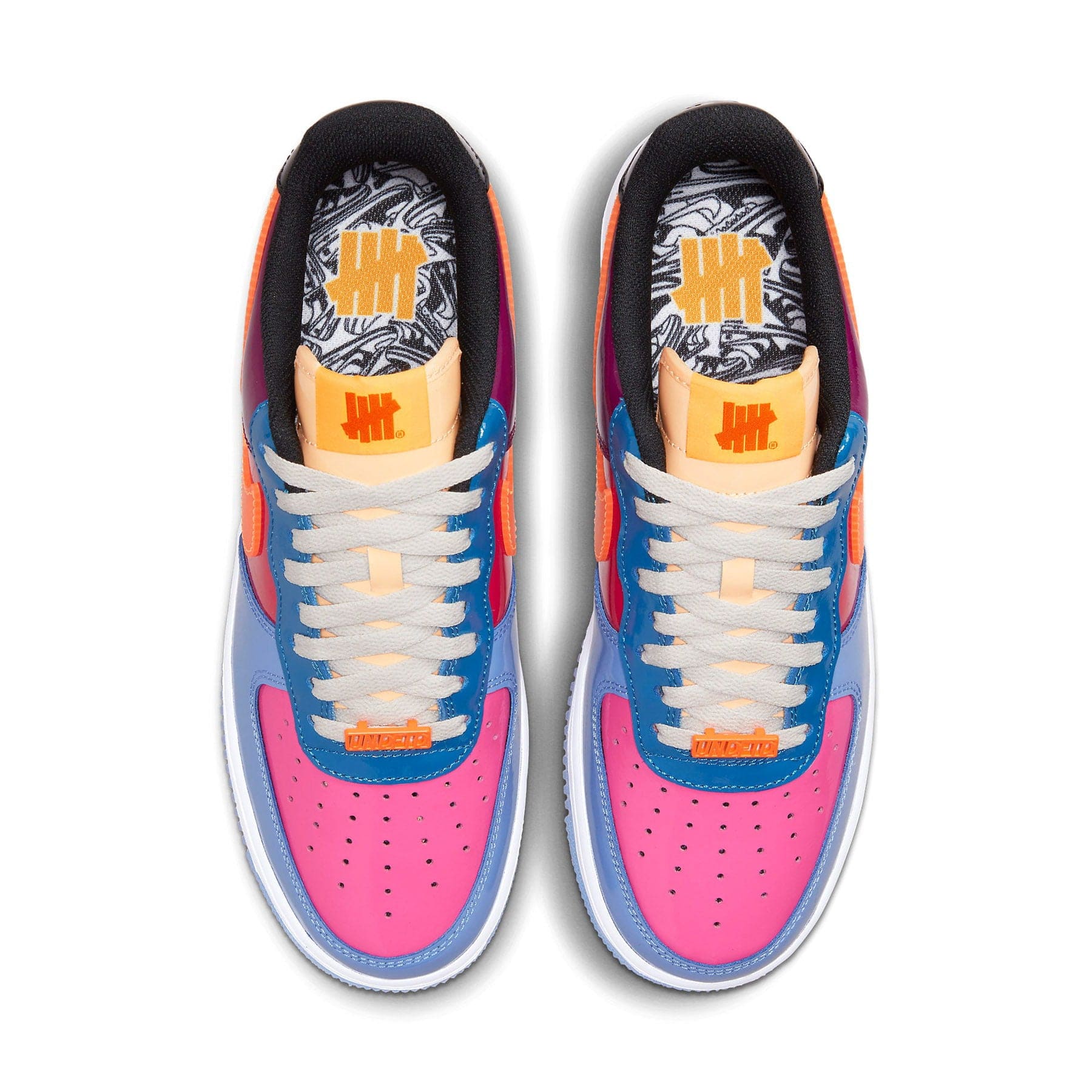 Pink blue and orange air discount force ones