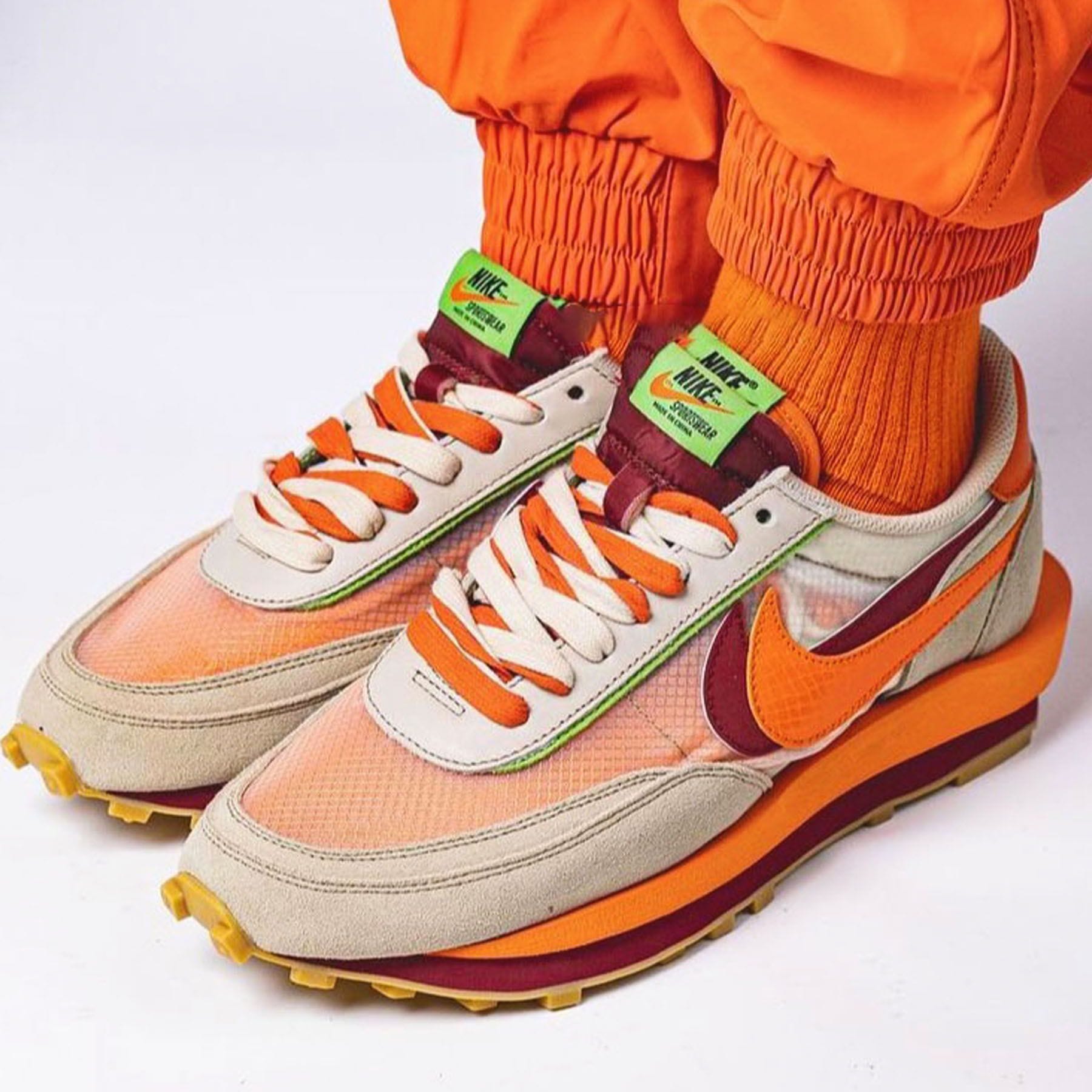 sacai x Clot x LDWaffle 'Net Orange Blaze' — Kick Game