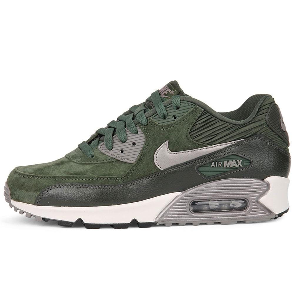 Nike Air Max 90 Carbon Green Leather Trainers — Kick Game