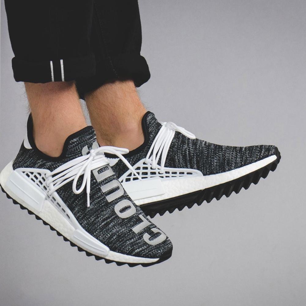 Human race shoes black and white best sale