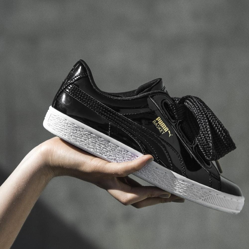 Puma basket hotsell black patent