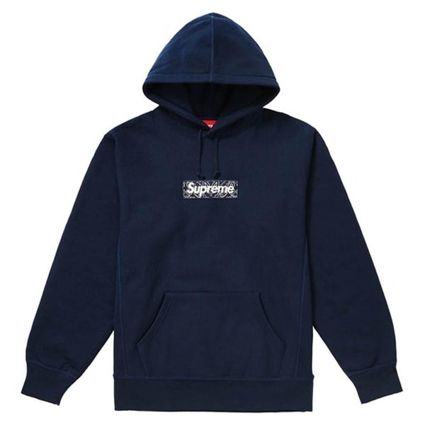 Supreme Bandana Box Logo Hooded Sweatshirt Navy — Kick Game