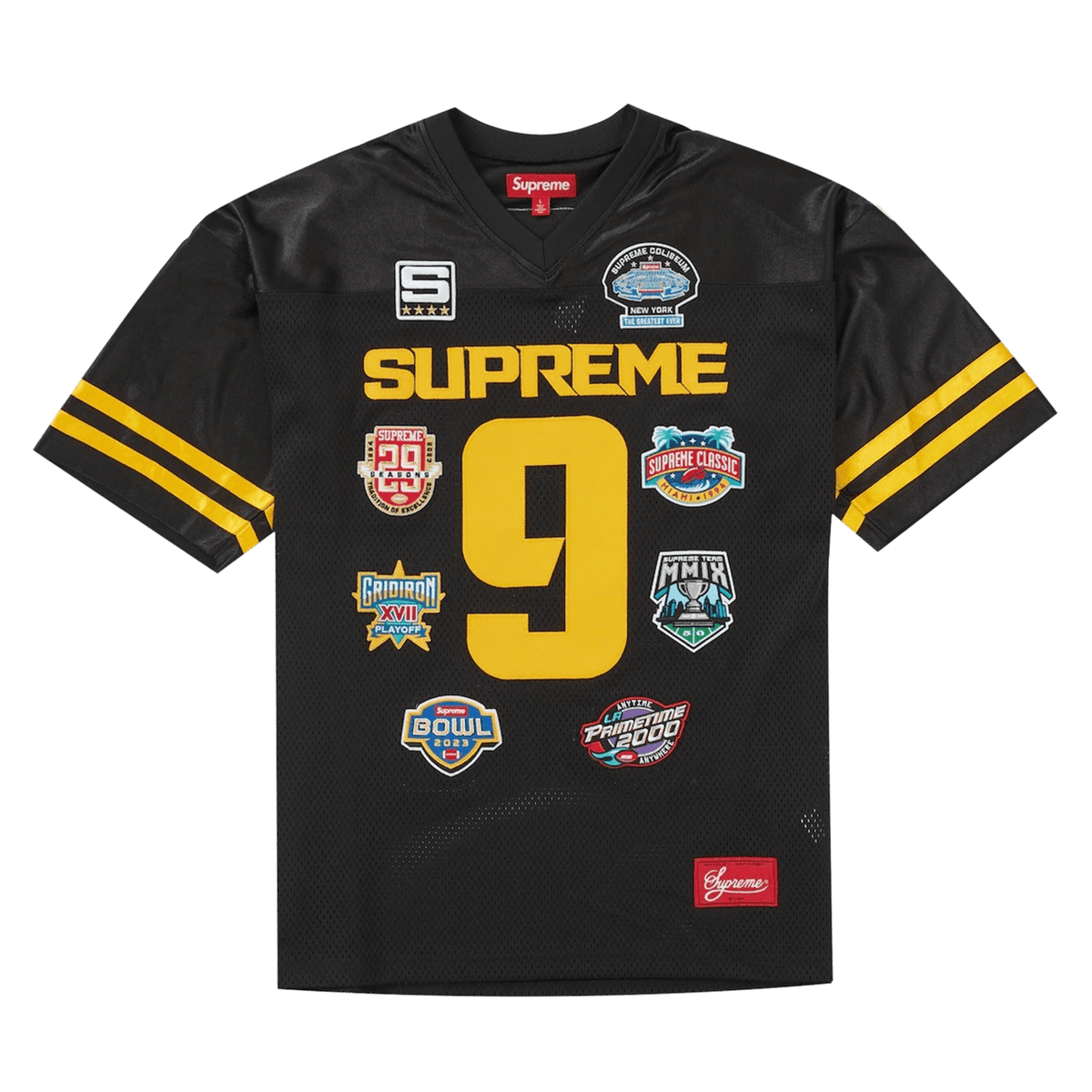 Supreme Championships Embroidered Football Jersey 'Black' - CerbeShops