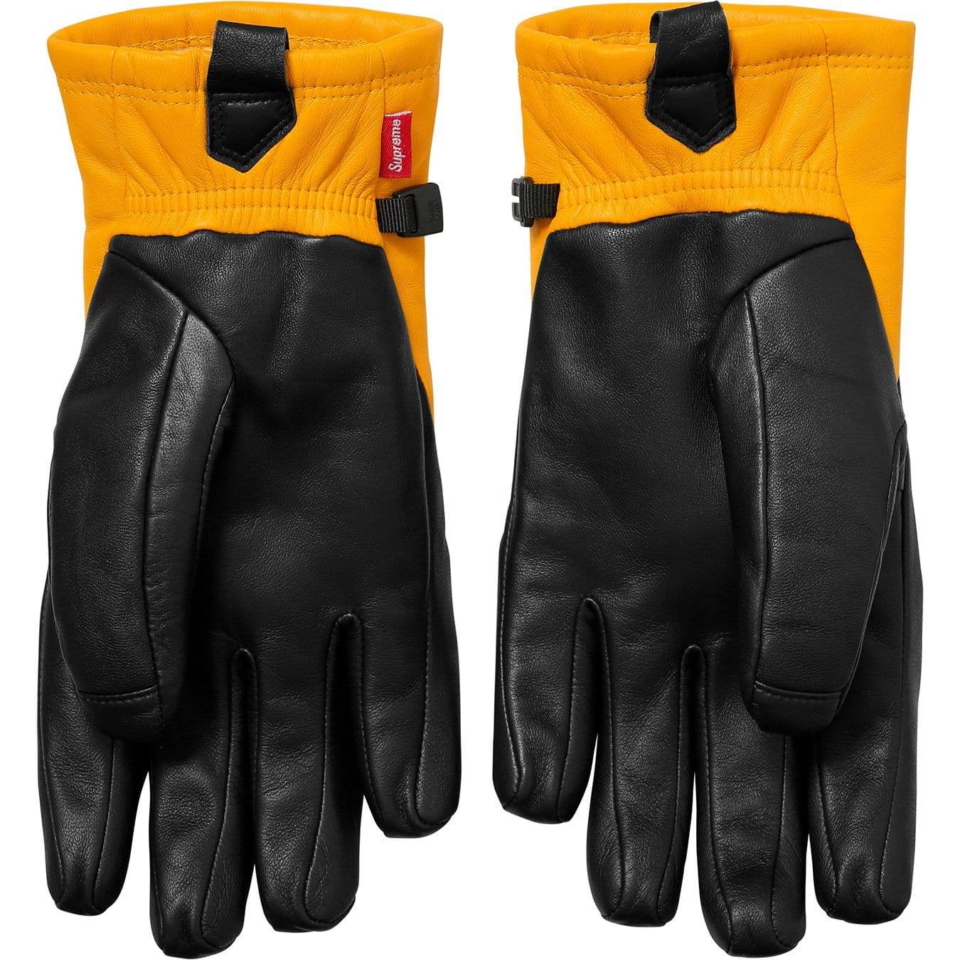 Supreme-The North Face Leather Gloves - Yellow — Kick Game