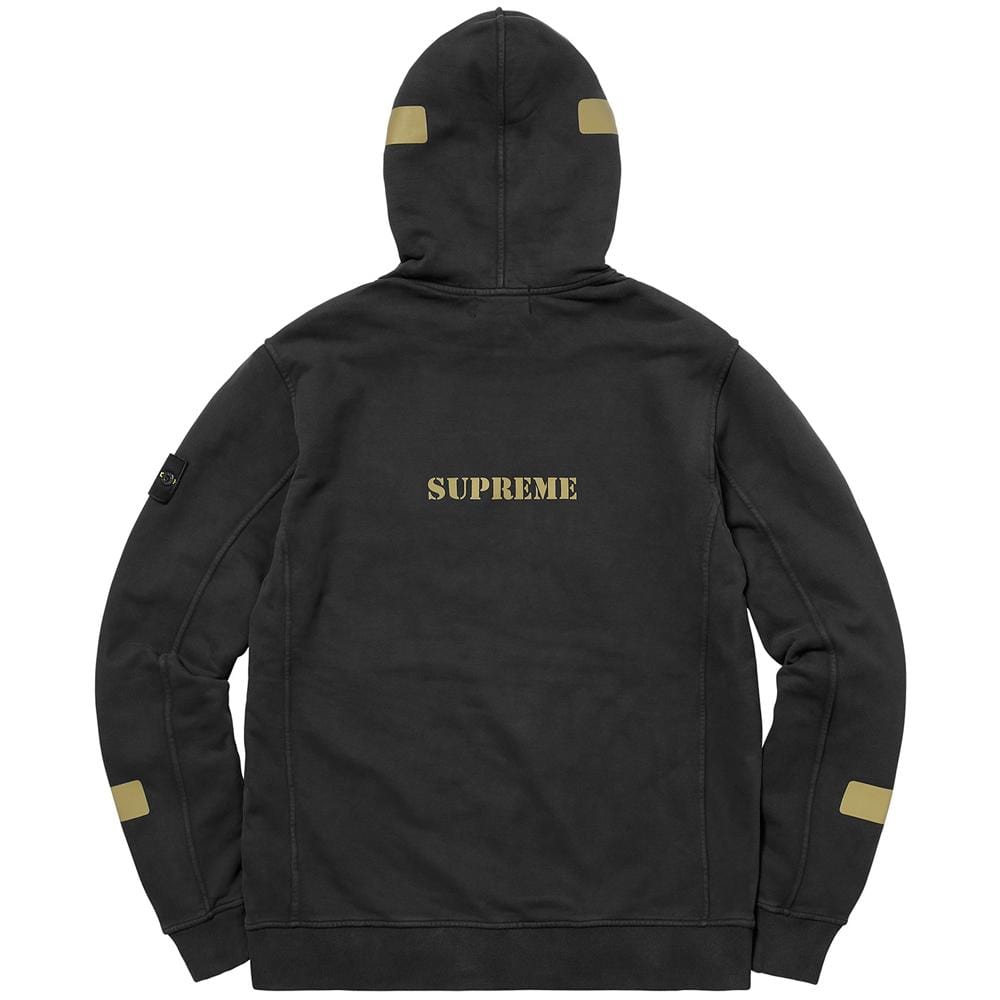 Supreme-Stone Island Hooded Sweatshirt - Black — Kick Game