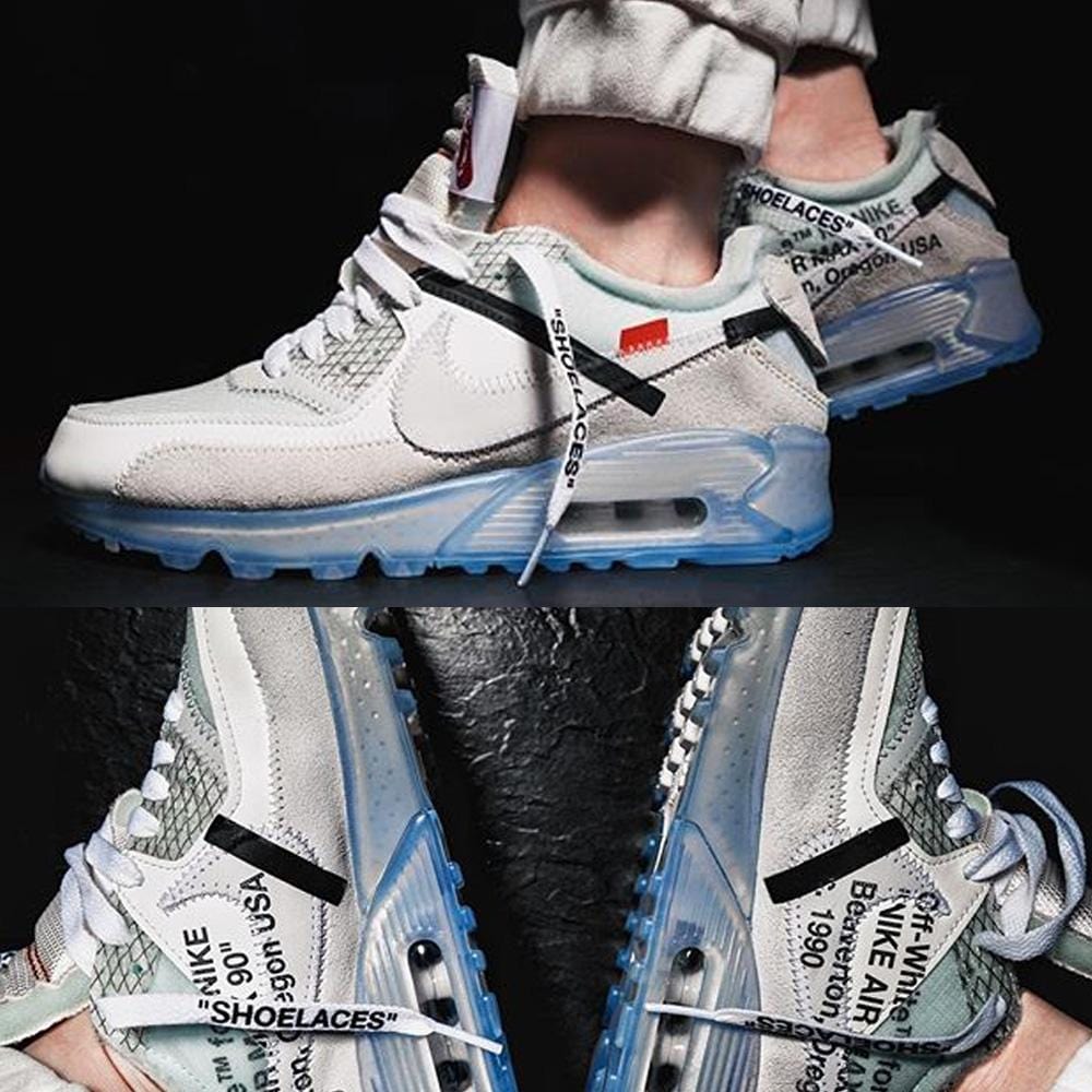 Off white nike air max 90 on on sale feet